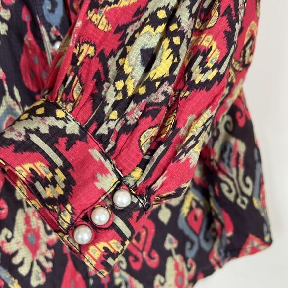 Anthropologie Forever That Girl Top Western Boho Pearl  Blouse Size XS - Picture 3 of 8